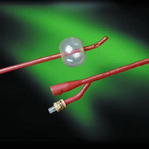 FoleyCatheterBardex?Lubricath?2-WayCoudeTip5ccBalloon18Fr.HydrophilicPolymerCoatedLatex