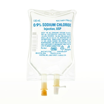 SodiumChloride,PreservativeFree0.9%IntravenousIVSolutionFlexibleBag100mLFillin170mL