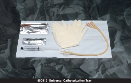 Indwelling Catheter Tray Bardia® Foley 16 Fr. 5 cc Balloon Silicone Coated Latex