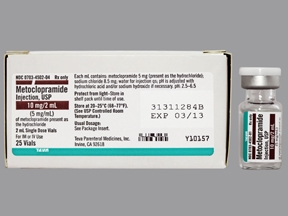 Metoclopramide HCl, Preservative Free 5 mg / mL Intramuscular or Intravenous Injection Vial 2 mL