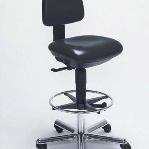 Cleanroom ESD Chair, Black Vinyl Seat Height w/Fluid Motion Controls