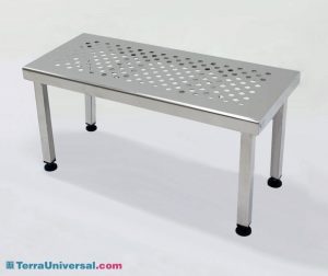 Gowning Bench, UltraClean SS, Free Standing, Perforated Top