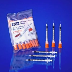 Insulin Syringe with Needle Comfort Point™ 1 mL 28 Gauge 1/2 Inch Attached Needle Without Safety