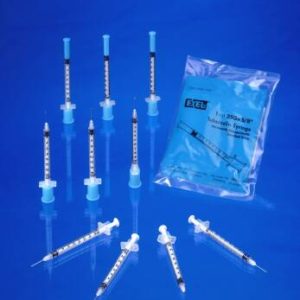 Tuberculin Syringe with Needle ExelInt® 1 mL 25 Gauge 5/8 Inch Attached Needle Without Safety