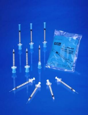 Tuberculin Syringe with Needle ExelInt® 1 mL 25 Gauge 5/8 Inch Attached Needle Without Safety