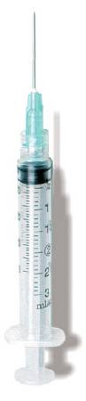 Syringe with Hypodermic Needle ExelInt® 3 mL 23 Gauge 1-1/2 Inch Detachable Needle Without Safety