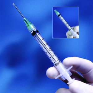 Syringe with Hypodermic Needle Integra™ 3 mL 25 Gauge 5/8 Inch Detachable Needle Retractable Needle
