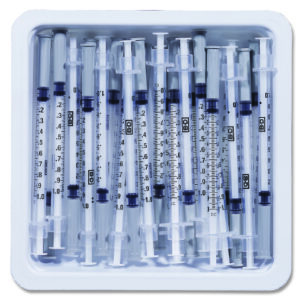 Allergy Tray PrecisionGlide? 1 mL 26 Gauge 3/8 Inch Attached Needle Without Safety