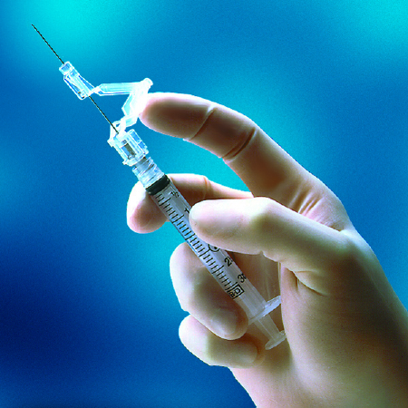Syringe with Hypodermic Needle SafetyGlide™ 1 mL 25 Gauge 5/8 Inch Detachable Needle Sliding Safety Needle