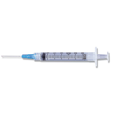 Syringe with Hypodermic Needle PrecisionGlide™ 3 mL 25 Gauge 5/8 Inch Detachable Needle Without Safety