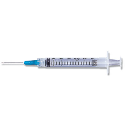 Syringe with Hypodermic Needle PrecisionGlide™ 3 mL 23 Gauge 1-1/2 Inch Detachable Needle Without Safety