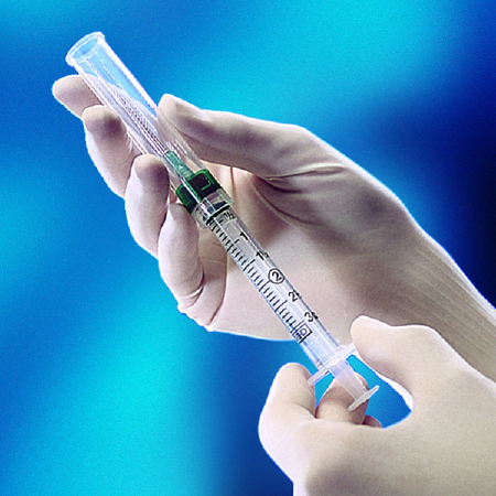 Syringe with Hypodermic Needle Safety-Lok™ 3 mL 25 Gauge 5/8 Inch Detachable Needle Sliding Safety Needle