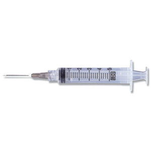 Syringe with Hypodermic Needle PrecisionGlide? 5 mL 20 Gauge 1 Inch Detachable Needle Without Safety