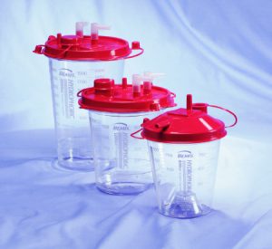 Suction Canister Hydrophobic 1200 mL Self Sealing Lid