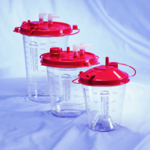 Suction Canister Hydrophobic 1200 mL Self Sealing Lid