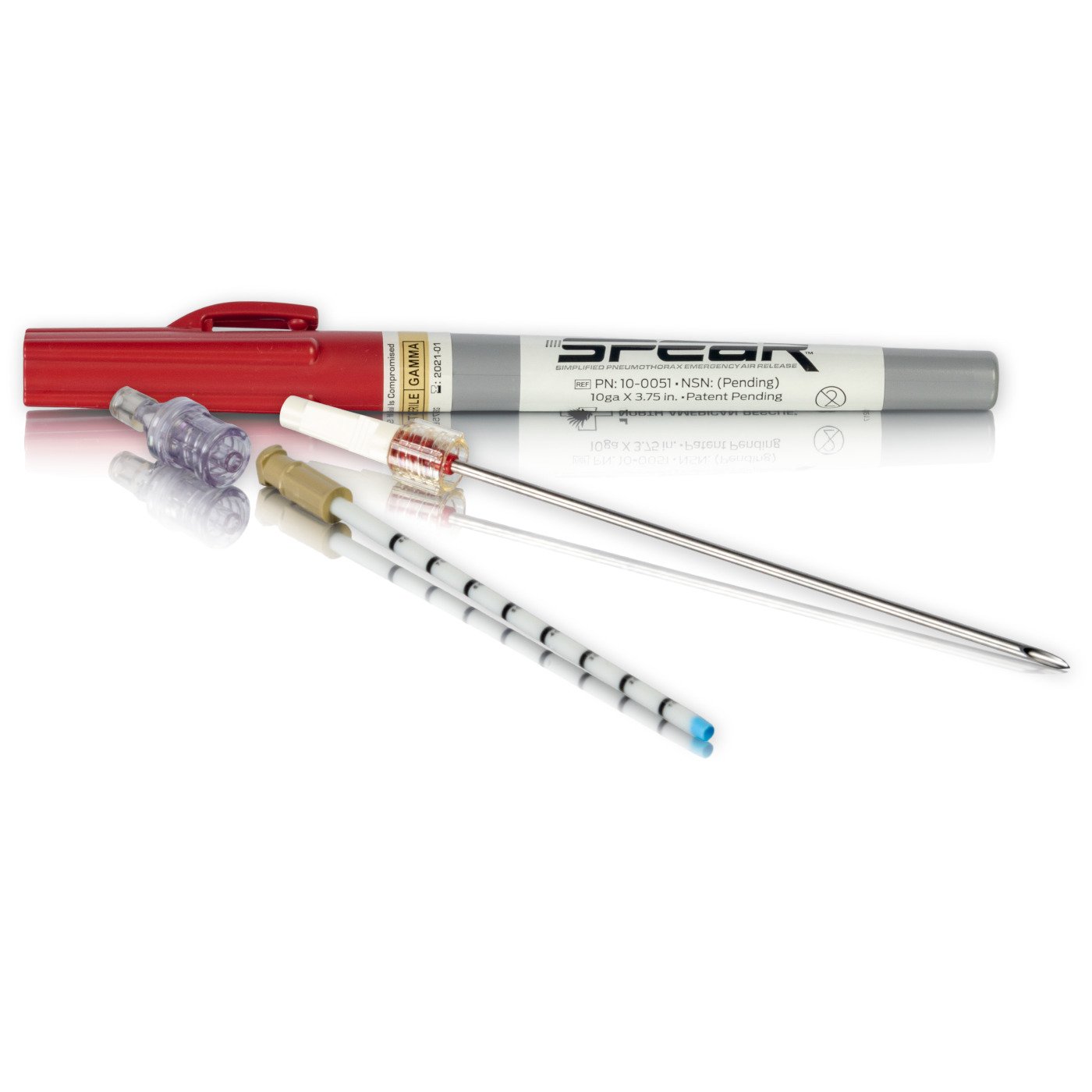 Pneumothorax Needle / Catheter SPEAR® 10 Gauge 10 Gauge 3-3/4 Inch Catheter