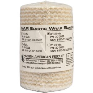 Elastic Bandage NAR 3 Inch X 5 Yard Single Hook and Loop Closure Tan NonSterile Medium Compression