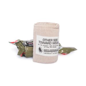 Trauma Pressure Dressing with Wrap ETD™ 4 X 70 Inch C-Clasp Closure Tan / White Sterile Standard Compression