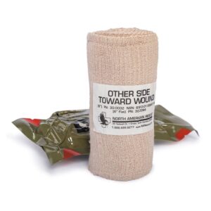 Trauma Pressure Dressing with Wrap ETD™ 6 X 70 Inch C-Clasp Closure Tan / White Sterile Standard Compression