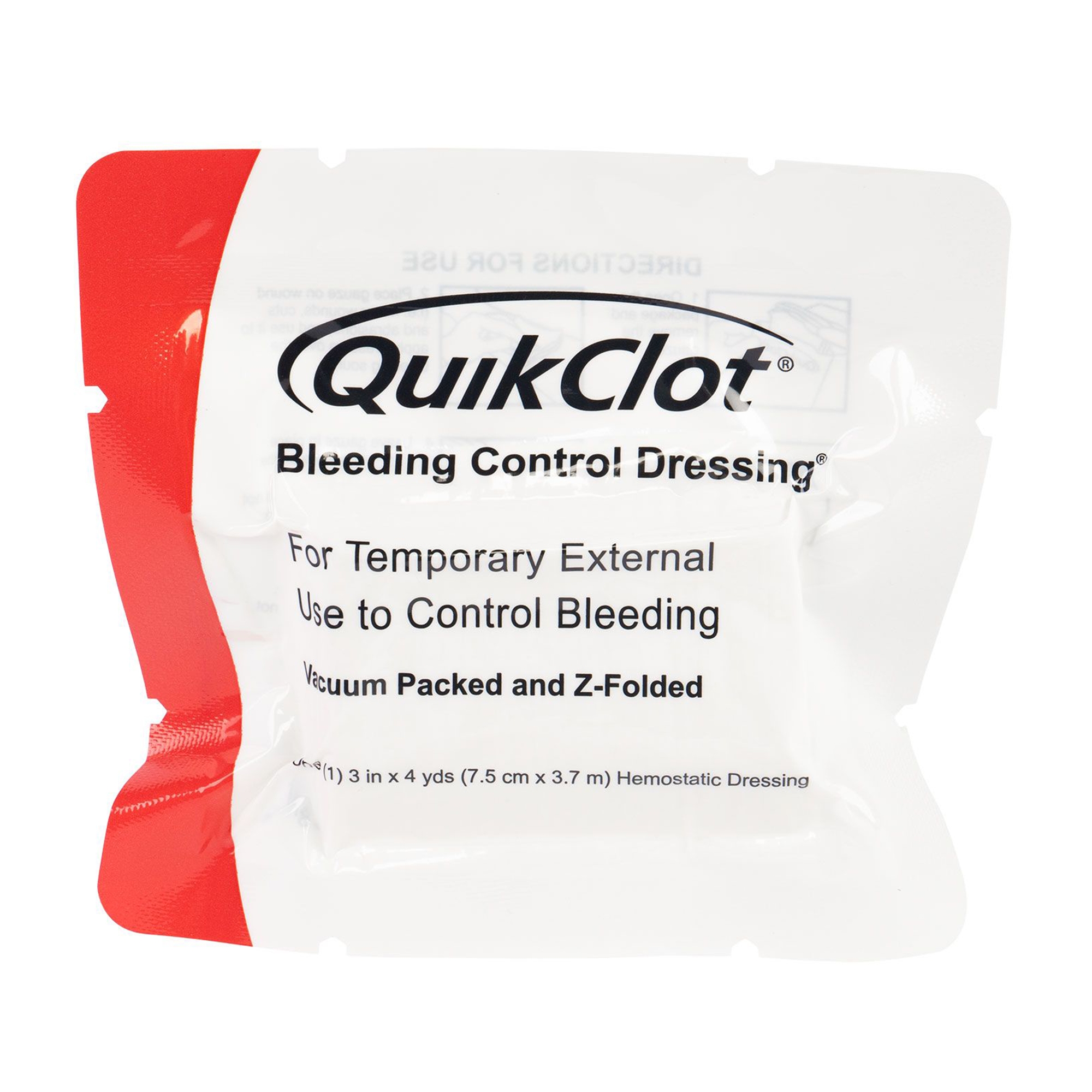 Hemostatic Dressing QuikClot® Bleeding Control 3 Inch X 4 Yard 1 Count Sterile