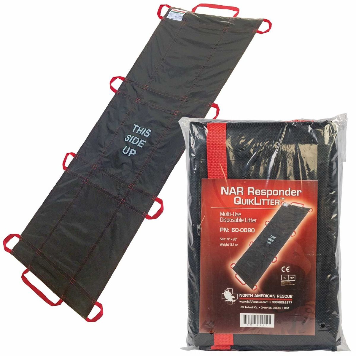 Litter NAR ELITE™ - RED Responder 500 lbs. Weight Capacity Manually Operated