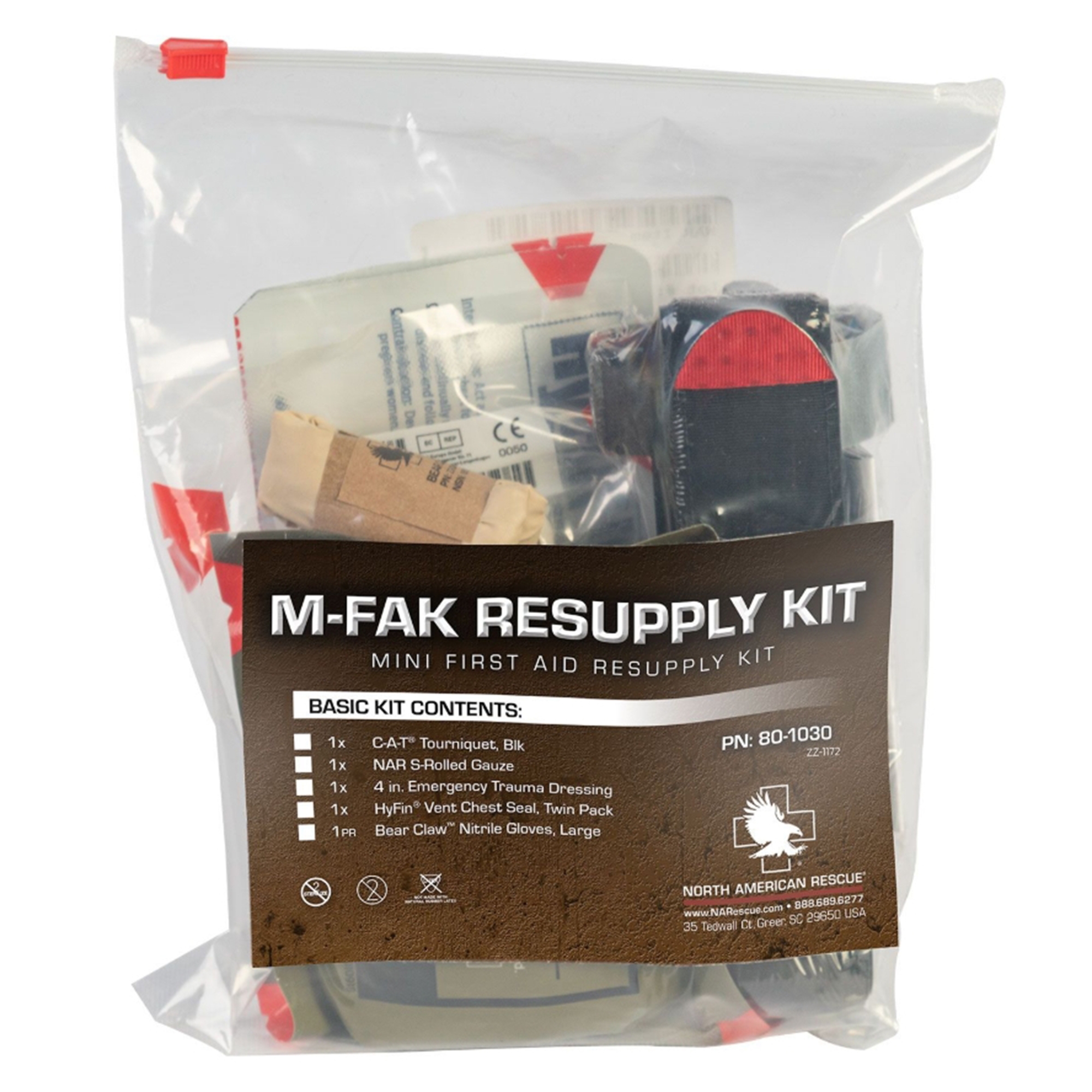 First Aid Kit Refill M-FAK Resupply Kit Resealable Bag