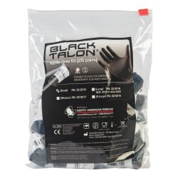 Exam Glove Black Talon® Large 25 Pairs per Bag NonSterile Nitrile Extended Cuff Length Fully Textured Black Not Rated