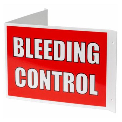 Wall Sign First Aid Bleeding Contrl